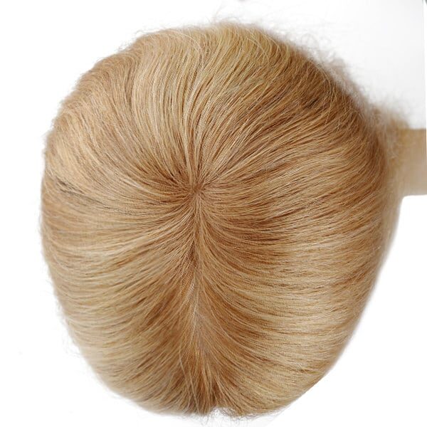 Fine mono base toupee with clips for women (3)