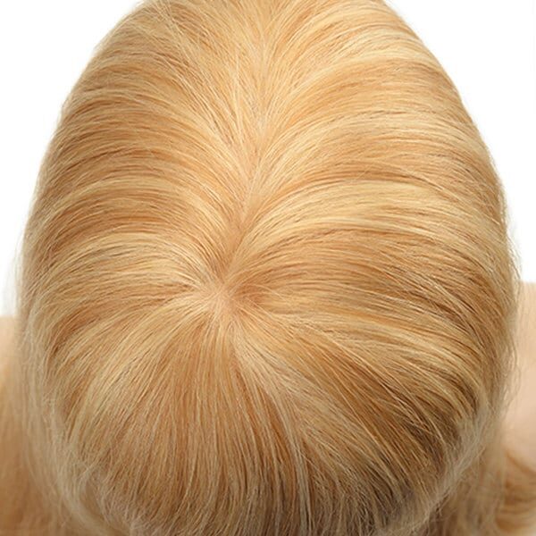 Women's toupee French lace with PU around and highlight color (4)