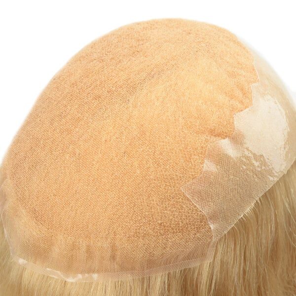 Women’s-toupee-french-lace-with-clear-PU-back-sides-Q6-613-blond-long-hair-2