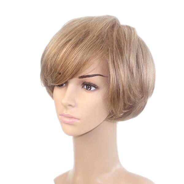 LM001 Anti-slip silicon Mono top and lace front synthetic hair wig for women (2)