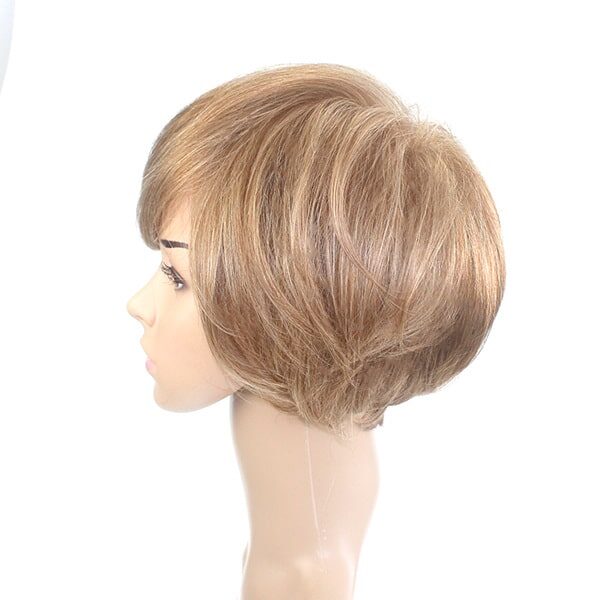 LM001 Anti-slip silicon Mono top and lace front synthetic hair wig for women (3)