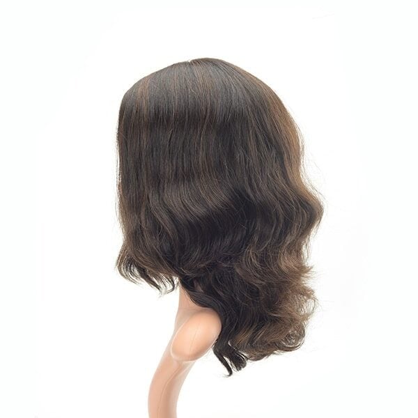 Middle length wavy high quality European hair Jewish wig (1)