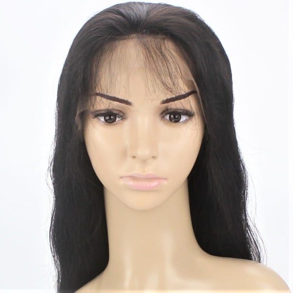 custom ladies elasticated net and lace front full real human hair wig