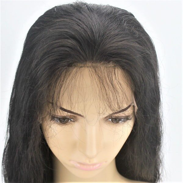 custom ladies elasticated net and lace front full real human hair wig_2
