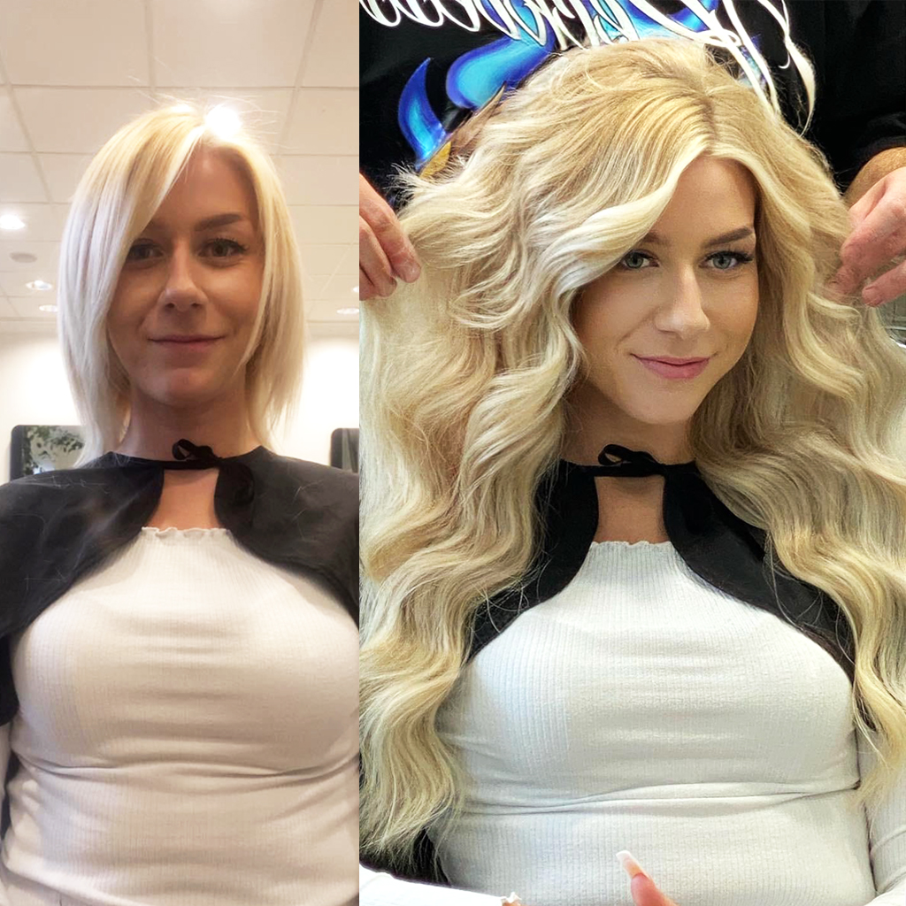 How much are hair extensions: Genius-weft-hair-extension-before-and-after-2