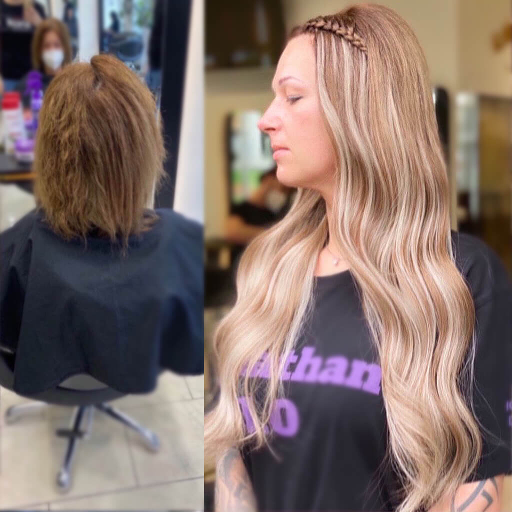 Nano ring hair extensions before and after