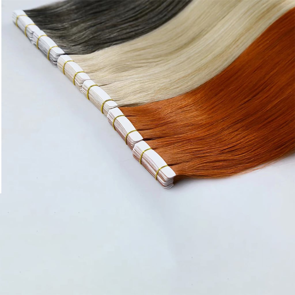 Tape-In-Hair-Extensions-in-Orange-Color-350-2