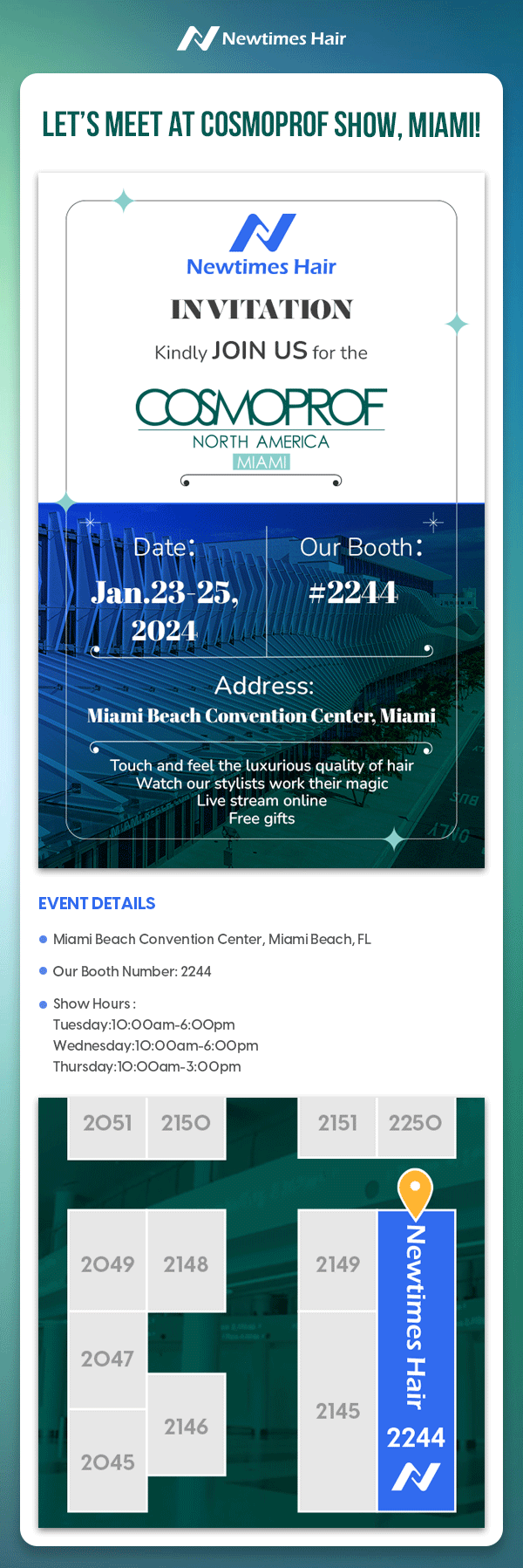 new times hair invitation to join us for the cosmoprof miami 2024